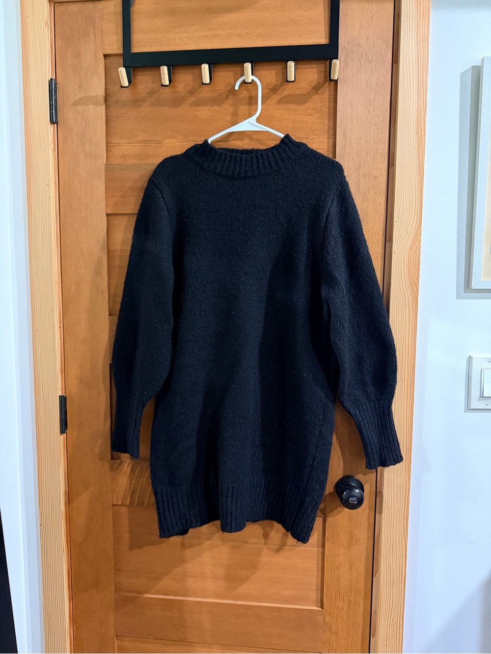 Topshop Black Knit Crew Neck Sweater Dress